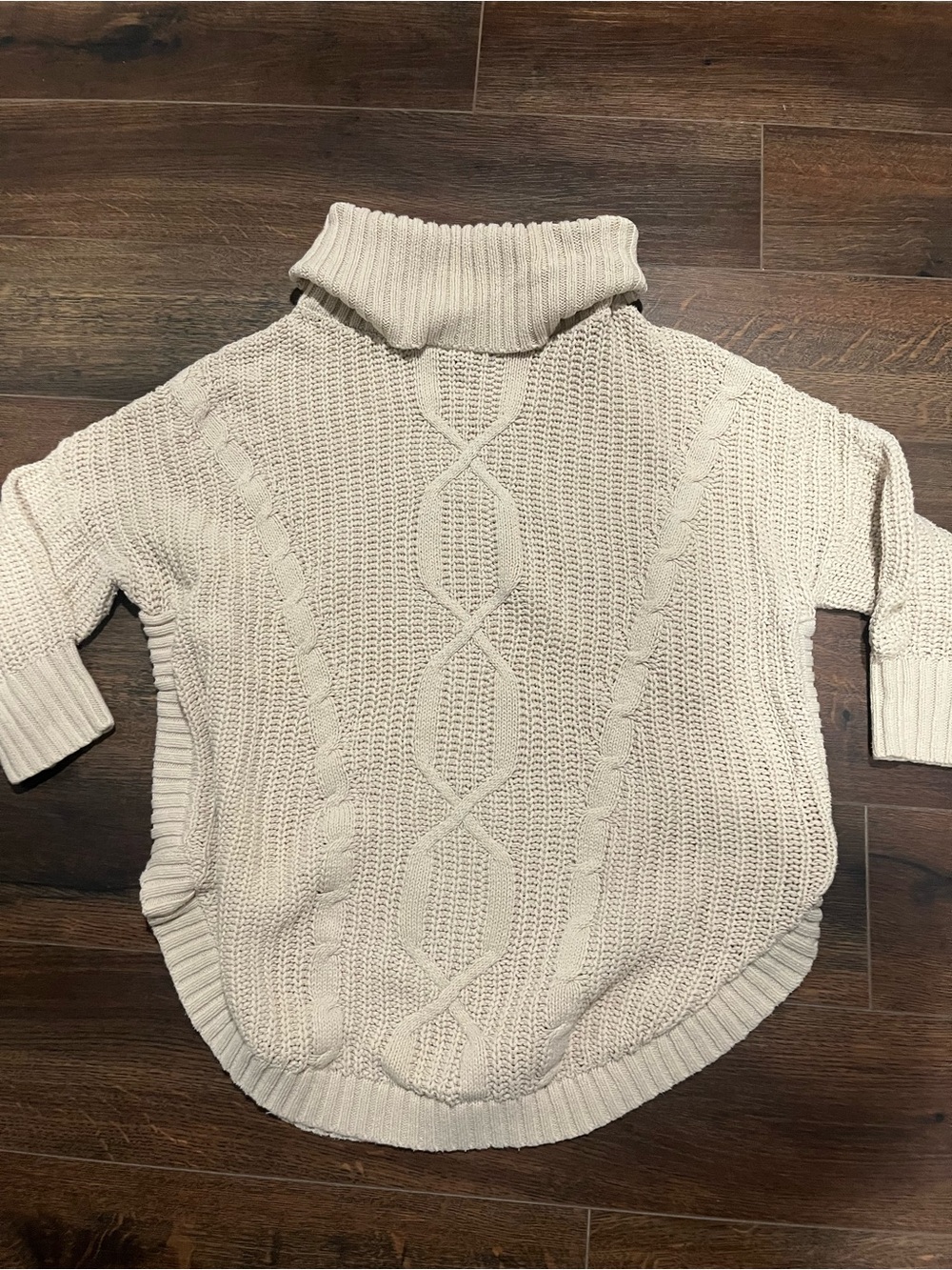 Express Cream Cable Knit Turtleneck Sweater